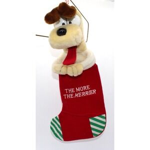 Vintage 1980s ODIE Christmas Stocking - Garfield - 1983 Dakin
